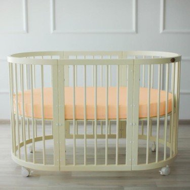 Простыня овальная «Крошка Я» 165х115 см, цвет коралловый, мако-сатин