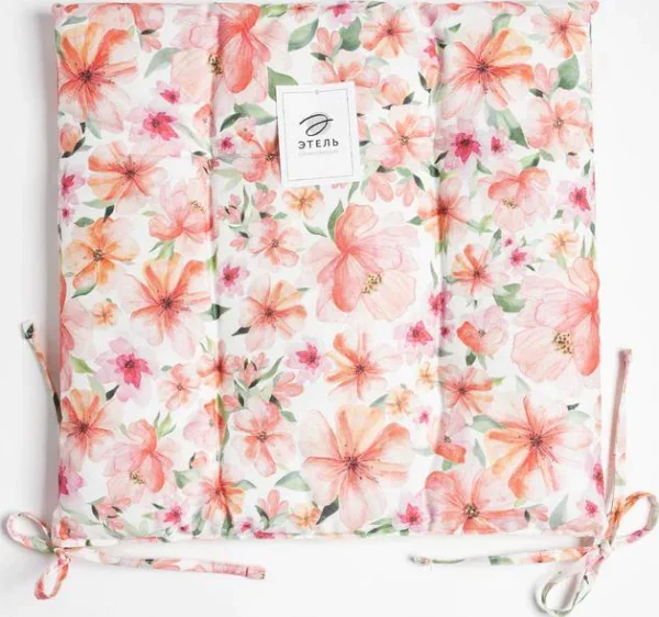 Сидушка на стул Этель Flowers 42х42см, 100% хл, 190 г/м2