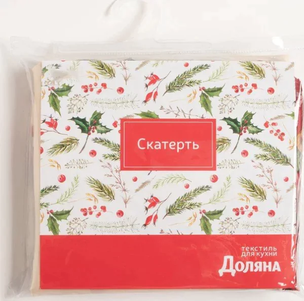 Скатерть Доляна «Новогоднее настроение» 145х300 см, 100% п/э