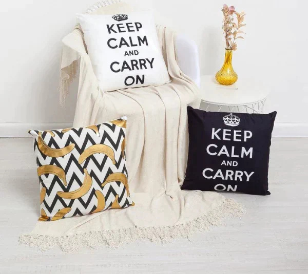 Наволочка Этель "Keep calm" цв.белый 42 х 42 см, 100% п/э