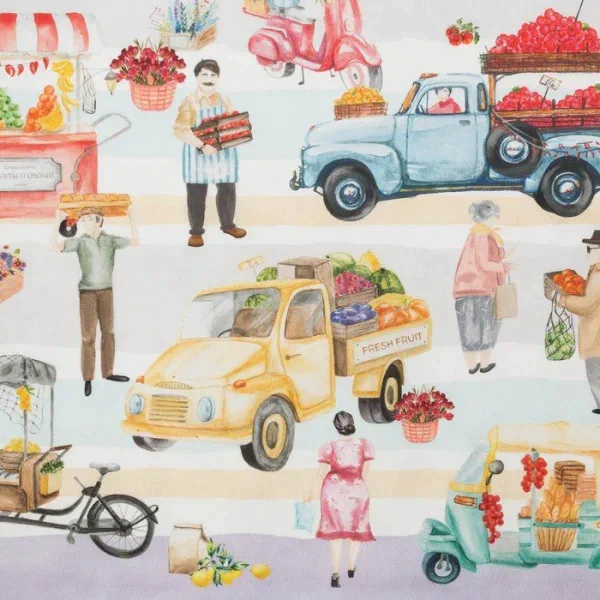 Фартук Этель Food market 70х60 см, 100% хлопок, саржа 190 г/м2