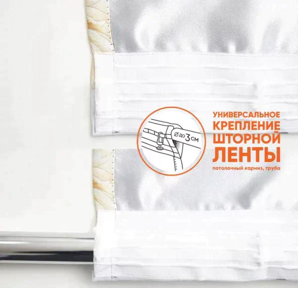 Штора портьерная блэкаут Японский пион 135х260 см, жёлтый, пэ 100%