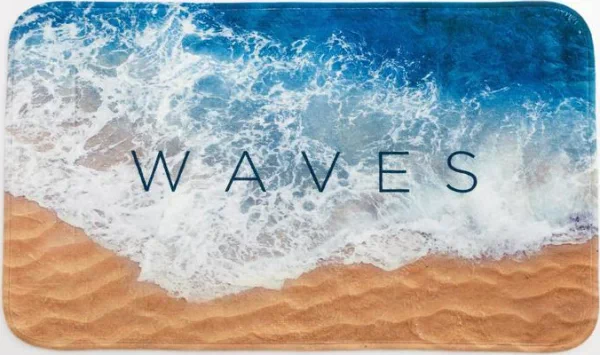 Коврик для ванной Этель "Waves", 80х50 см, велюр