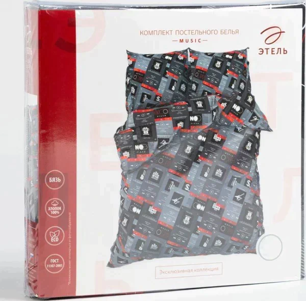 Постельное белье Этель евро Music 200*217 см,220*240 см,70*70 см -2 шт, бязь