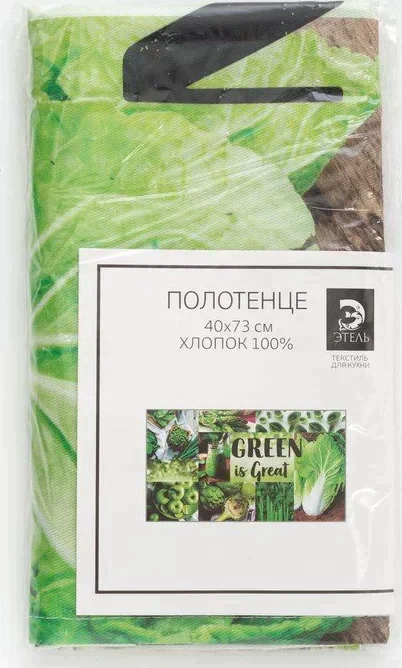 Полотенце "Этель" GREEN 40х73 см, 100% хл, саржа 190 гр/м2