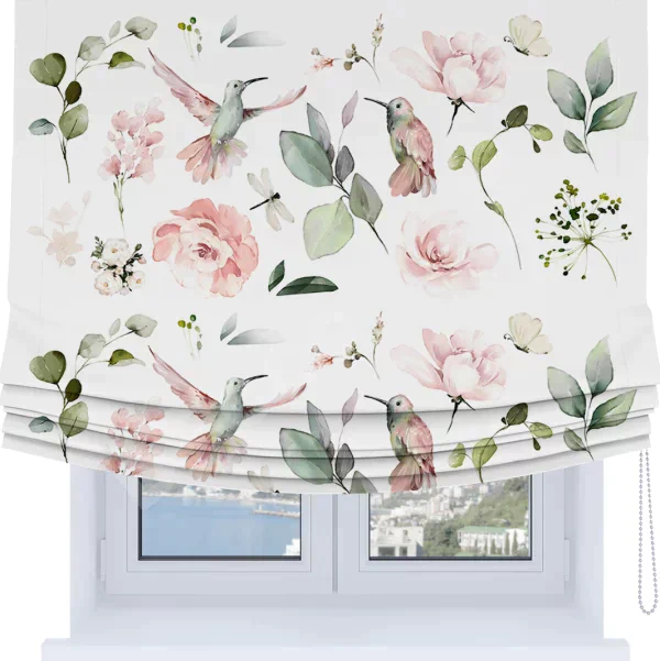 Римская штора Soft с мягкими складками, «Уютный сад»