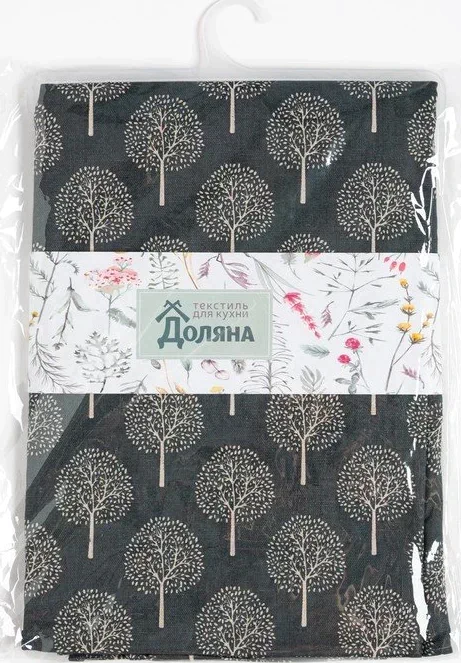 Скатерть Доляна 145х200см, Осенний лес, 100%пэ, рогожка 200 гр/м