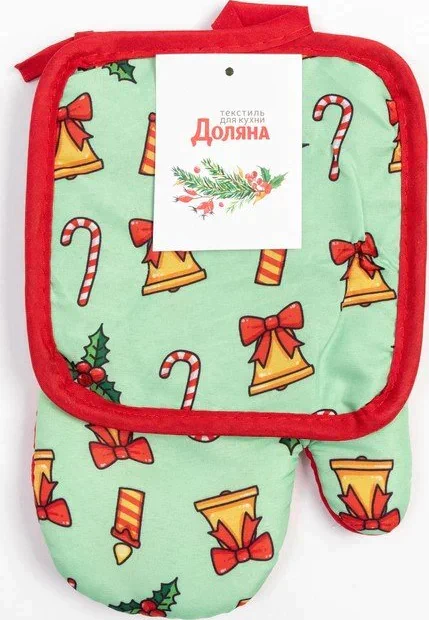 Кух. набор 2 пр. Доляна "Колокольчики" прих. 17*17 см, вареж. 26*16 см,100% п/э
