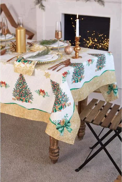 Набор столовый Этель "Golden Christmas" скатерть 150*110 +/-3см с ГМВО, салф.40х40см - 4шт,