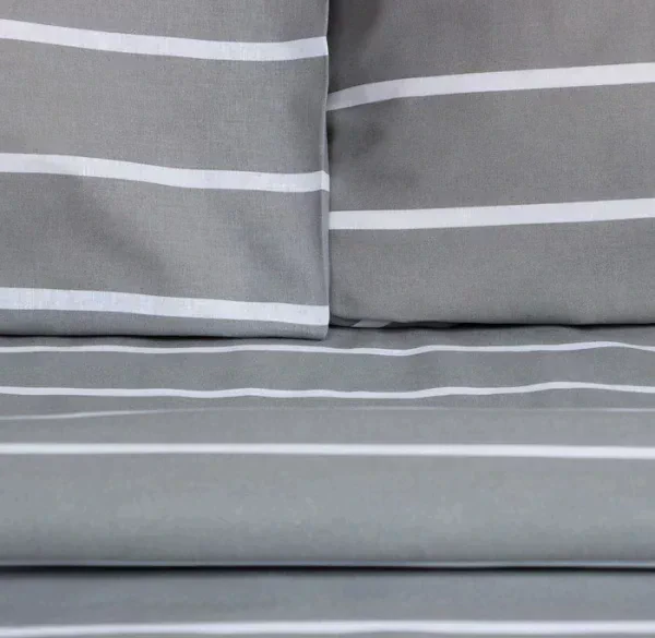 Постельное бельё Этель Дуэт Gray stripes 143х215см-2шт,220х240см,70х70см-2шт, 100% хлопок, поплин