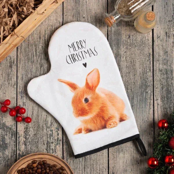 Варежка-прихватка "Little bunny" 20х28 см, саржа, 100% х/л, ватин 250 г/м2