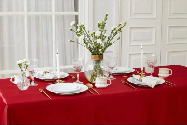 Скатерть "Этель" Elegance 150*180 +/-3см, цв.бордовый, пл. 192 г/м2, хл с ВГМО