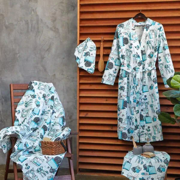 Простыня банная Этель "Mint mood" 150х180 см, вафля 200г/м2, 100% хл