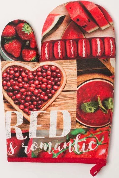 Варежка-прихватка RED 20х27см,100% х/л, ватин 250г/м2