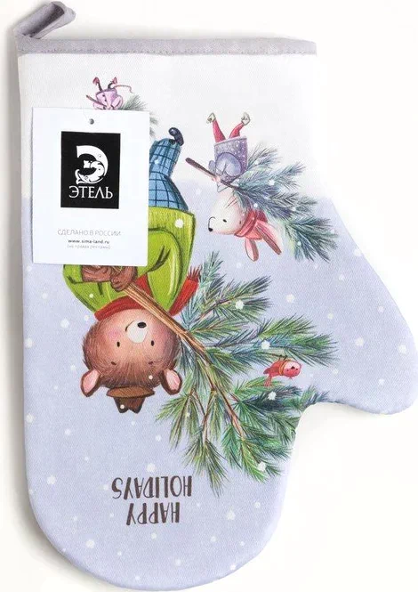 Варежка-прихватка "Magic winter" 20х28см,саржа, 100% х/л, ватин 250г/м2