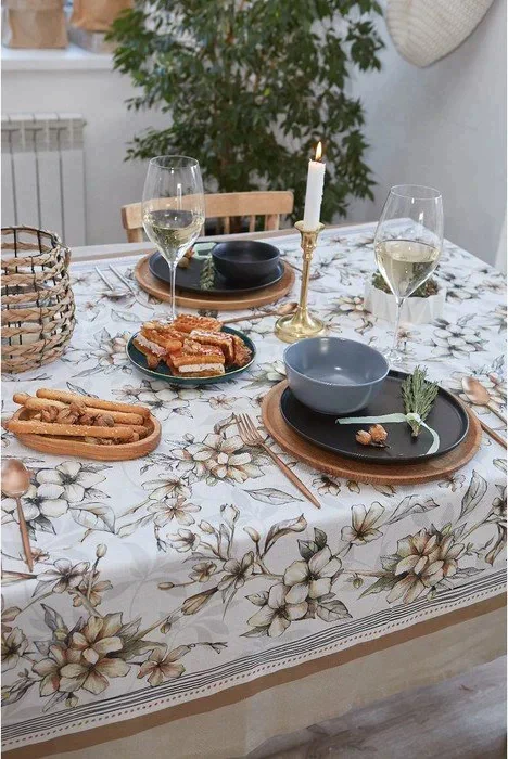Скатерть "Этель" Floral mood 220х147 см, 100 % хлопок, репс 210 гр/м2