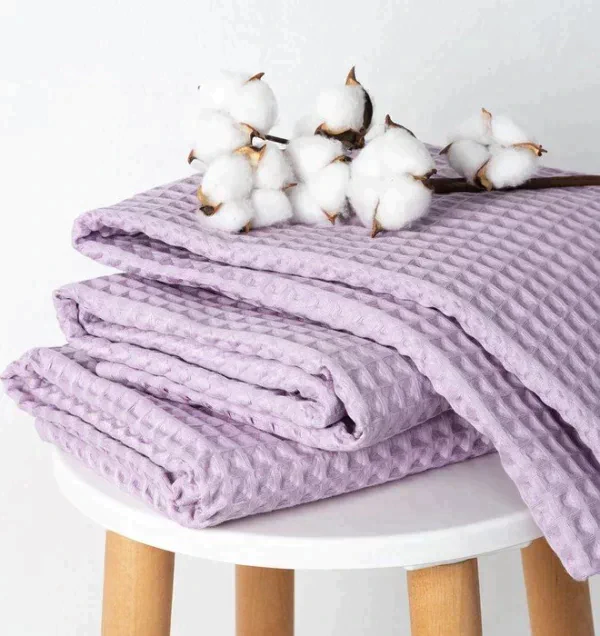 Полотенце вафельное банное Этель Boho 67х140 см, цвет сиреневый, 100% хл, 290 гр/м2