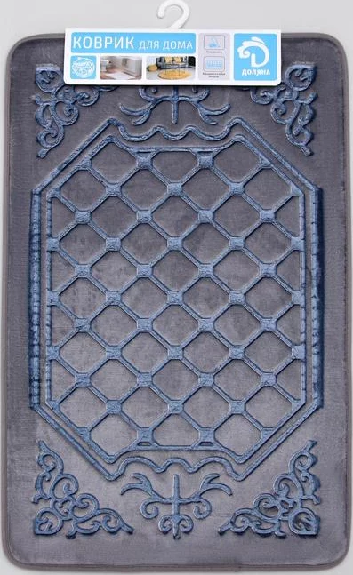 Коврик Доляна «Жанр», 50×80 см, цвет серо-синий