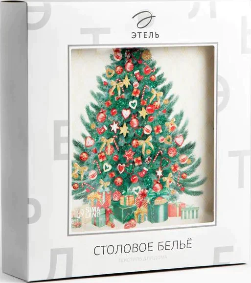 Скатерть  Этель "Golden Christmas" скатерть 150*220 +/-3см с ГМВО, 100%хл, 190г/м2