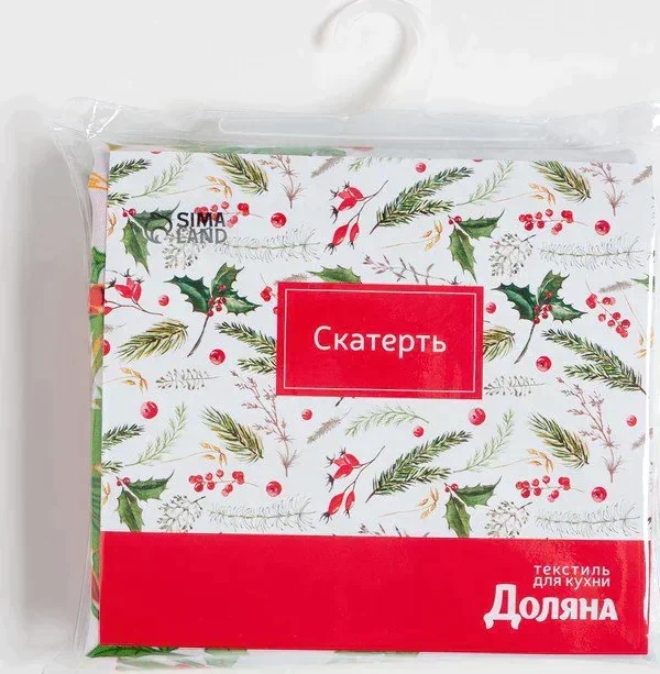 Скатерть Доляна «Праздничный узор» 110х145 см, 100% п/э
