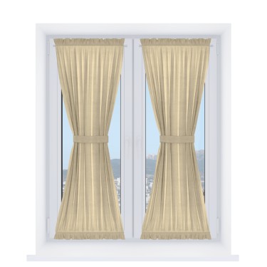 Штора песочные часы «Кортин», ткань вельвет бежевый