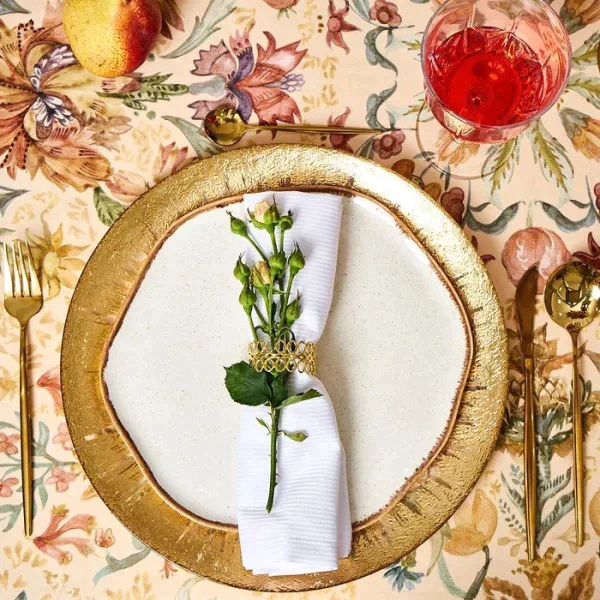 Набор столовый «Этель» Floral pattern, скатерть 147x184 +/-2 см с ГМВО, салфетки 40х40 см - 8 шт