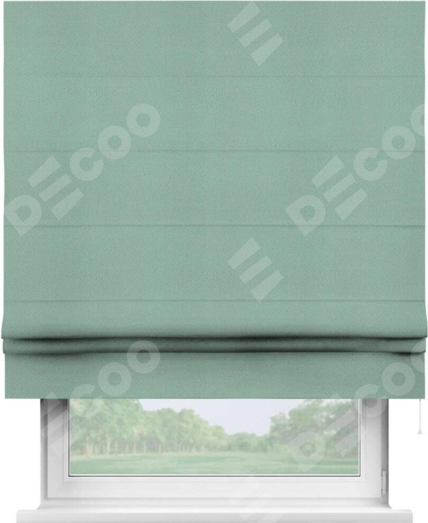 Римская штора «Кортин» для проема, ткань блэкаут однотонный, ментоловый
