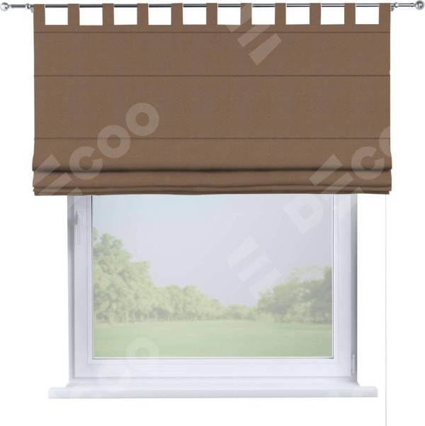 Римская штора на петлях «Кортин», ткань блэкаут однотонный, коричневый