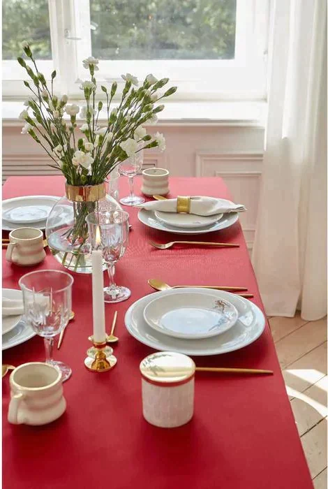 Скатерть "Этель" Elegance 150*220 +/-3см, цв.бордовый, пл. 192 г/м2, хл с ВГМО