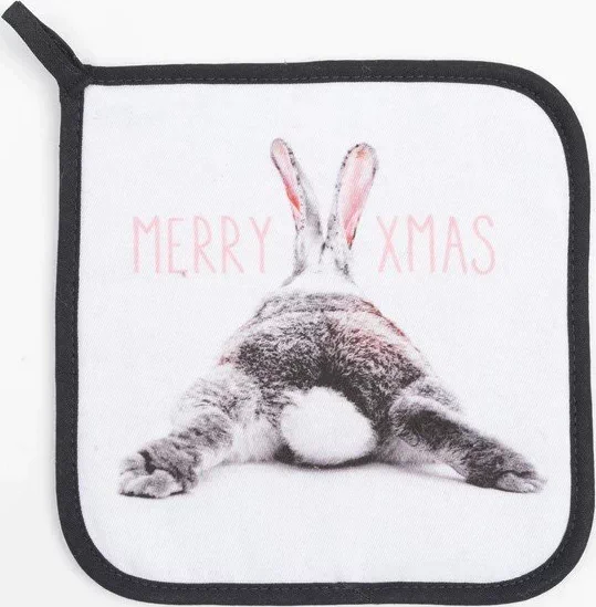 Прихватка «Merry xmas» 19х19 см, саржа, 100% х/л, ватин 250 г/м2