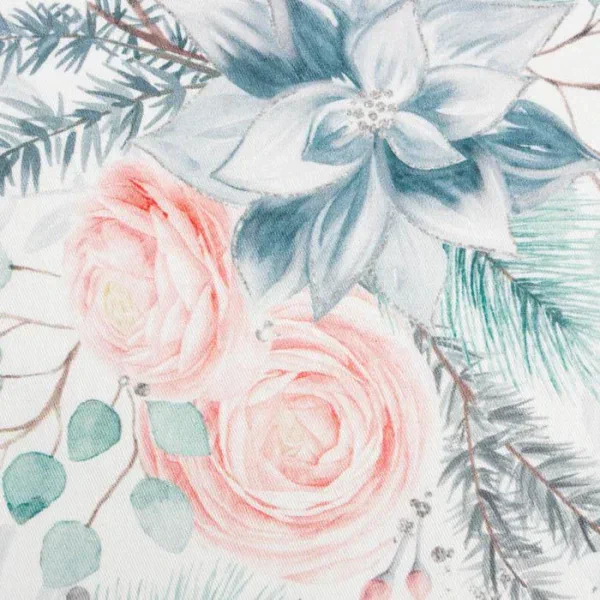 Набор новогодних салфеток Этель "Christmas flowers" 46х46 см - 4шт., 100%хл, саржа 190 г/м2