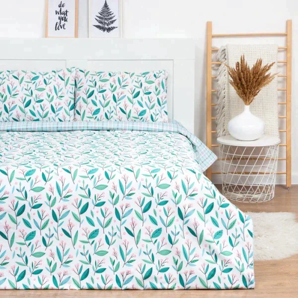 Постельное бельё LoveLife евро Leaves 200х217 см, 225х240 см, 50х70см-2шт, 100%хлопок, сатин, 125г/м²