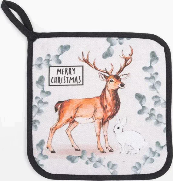 Прихватка «Merry Christmas» 19х19 см, саржа, 100% х/л, ватин 250 г/м2