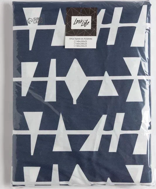 Простыня на резинке LoveLife 140*200*25см, "Organic", 100% хлопок, сатин, 125г/м²