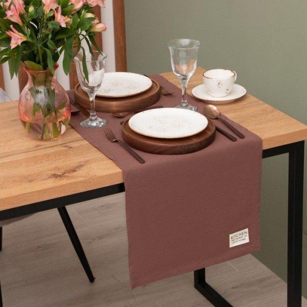 Дорожка на стол Этель Kitchen 40х150 см, цв. коричневый, 100% хл, саржа 220 г/м2