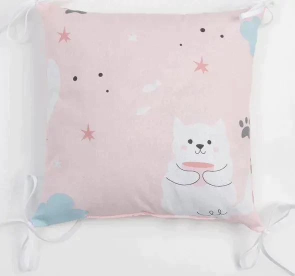 Бортики в кроватку Крошка Я "Sweet cats" (35х35 см - 8 шт), 100% хлопок