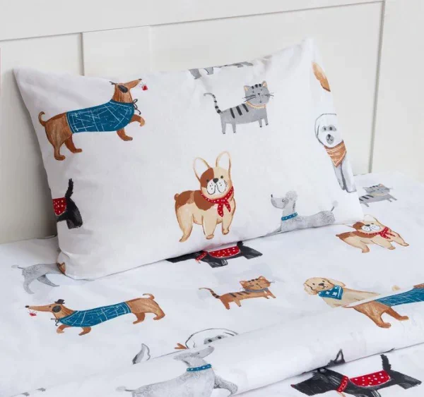 Постельное бельё Этель 1.5 сп Dog party, 143*215 см, 150*214 см, 50*70 см -1 шт,100% хлопок, бязь