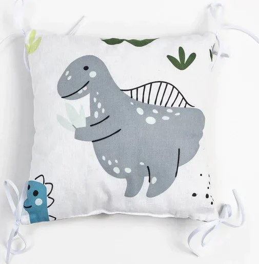 Бортики в кроватку Крошка Я "Little dino" (35х35 см - 8 шт), 100% хлопок