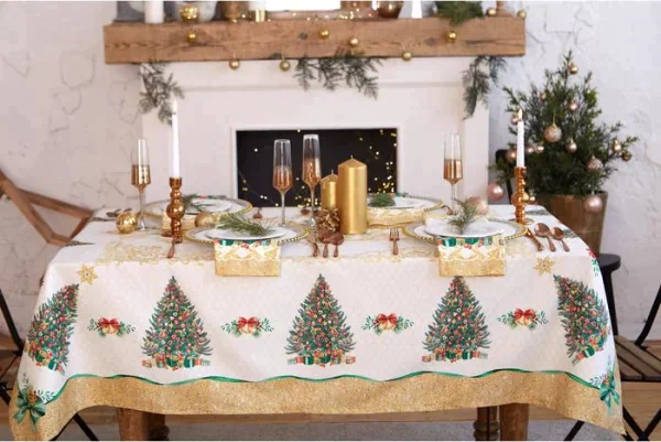 Набор столовый Этель "Golden Christmas" скатерть 150*110 +/-3см с ГМВО, салф.40х40см - 4шт,