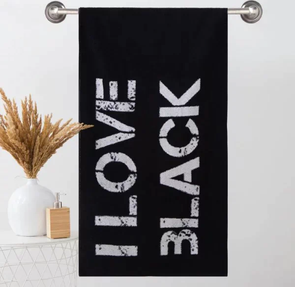Полотенце махровое Этель ЧБ «I love black», пестроткань, 70х130 см