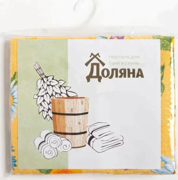 Полотенце для бани "Русское поле" 80х 150 см,  хлопок вафельное полотно