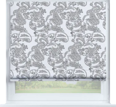 Римская штора «Кортин» на створку «Светлый пейсли»