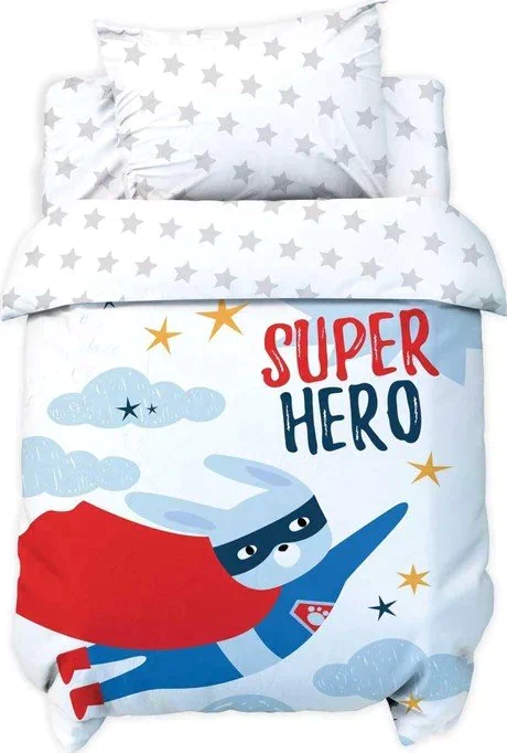 Постельное бельё детское Крошка Я "Super hero", 112х147 см, 60х120+20 см, 40х60 см, 100% хлопок