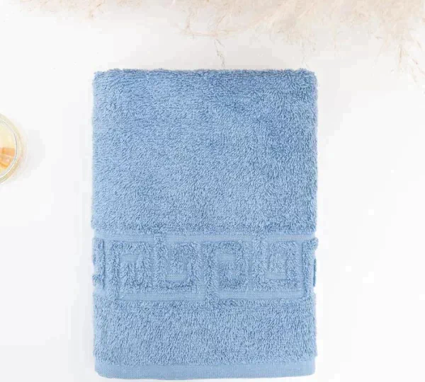 Полотенце махровое с греческим бордюром 50х90 см, BLUE SHADOW, хлопок 100%, 430г/м2