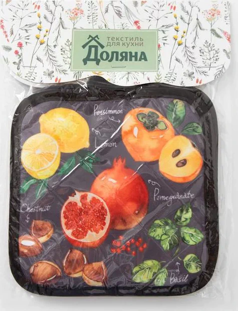 Кухонный набор Доляна «Фрукты», прихватка 17х17 см - 2 шт