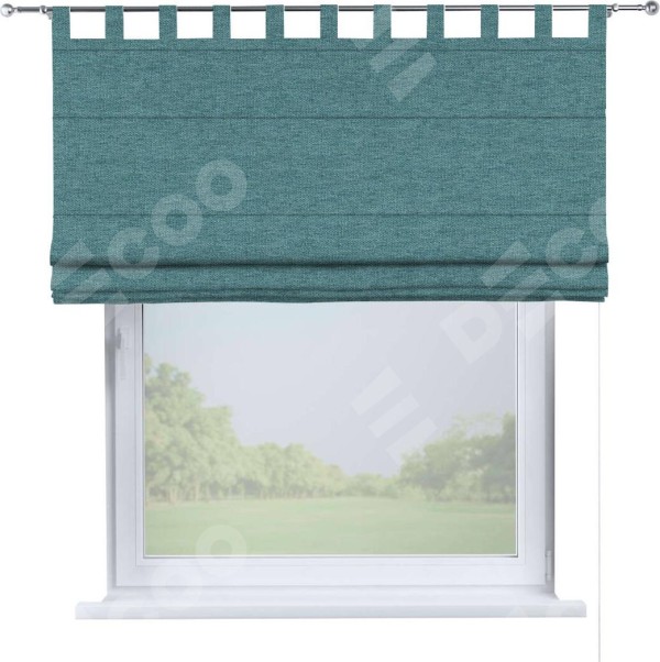 Римская штора на петлях «Кортин», стиф димаут бирюзовый