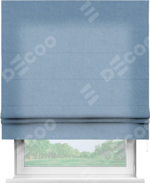 Римская штора «Кортин», канвас голубой, для проёма