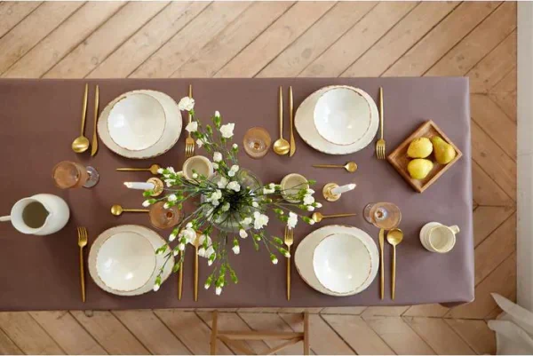 Скатерть "Этель" Elegance 150*220 +/-3см, цв.кофейный, пл. 192 г/м2, хл с ВГМО