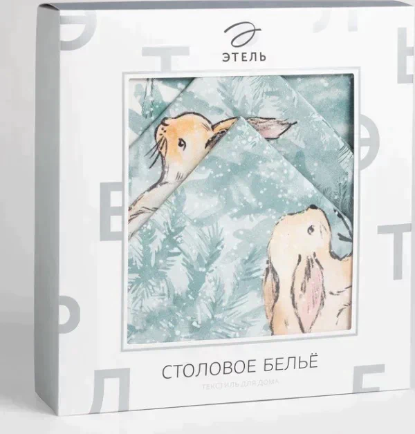 Набор столовый "Этель" Winter mood скатерть 150х180+/-2 см с ГМВО, салф. 40х40 см - 8 шт