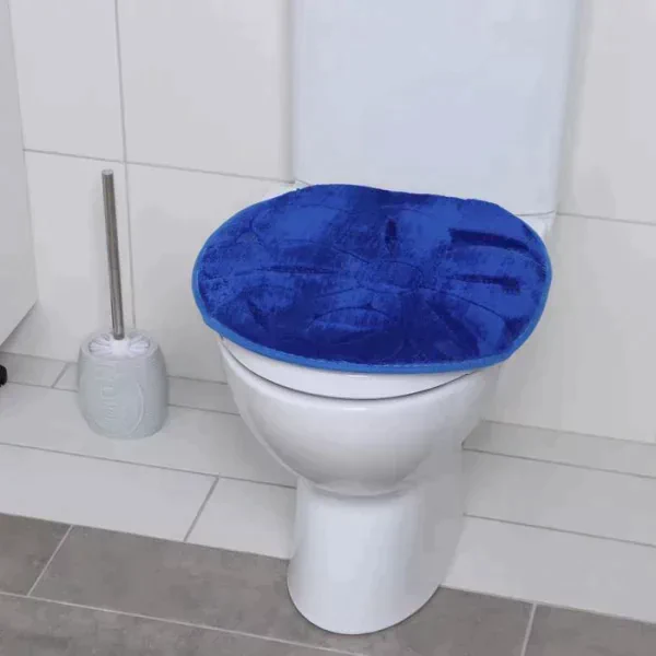 Набор ковриков для ванны и туалета Доляна, 3 шт: 36×43, 40×50, 50×80 см, цвет синий